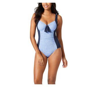 NWT Tommy Bahama Womens Island Cays One Piece Swimsuit SS300442 Blue Monda 12